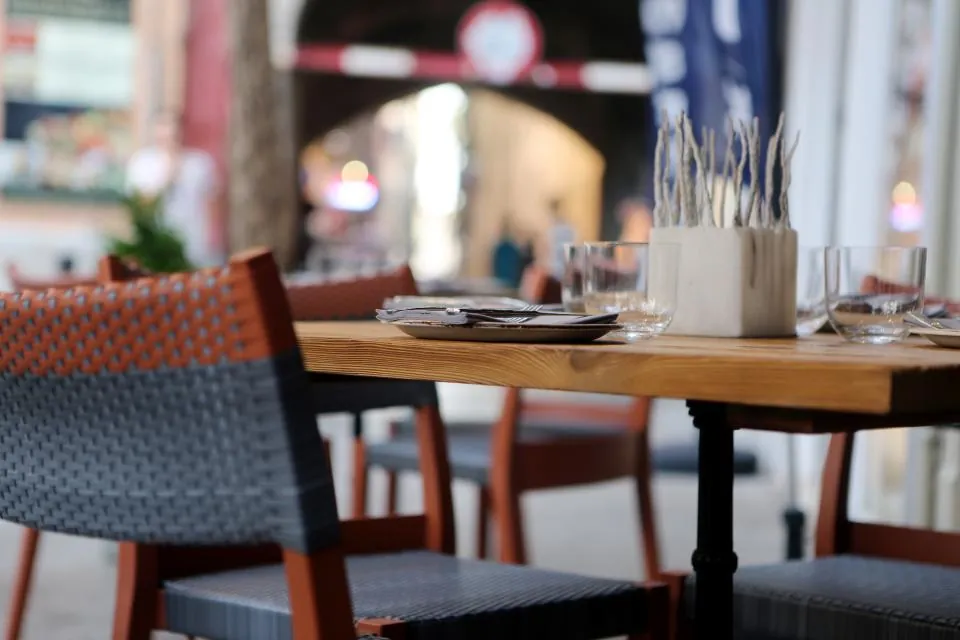 Mesa en la terraza
