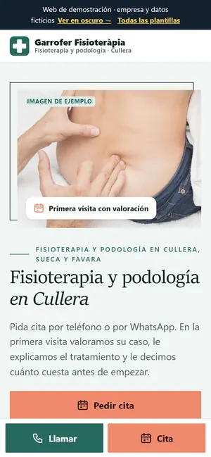 La misma web para clínicas y centros de salud, en el móvil
