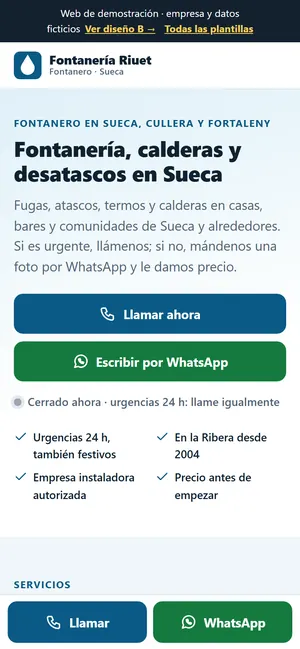 Plantilla de fontaneria vista en el mòbil